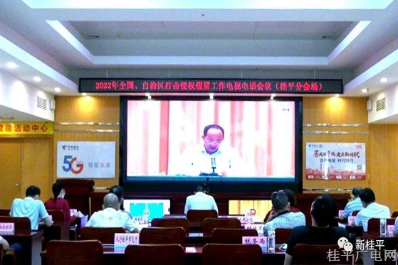 桂平市組織收聽收看2022 年全國,、自治區(qū)打擊侵權(quán)假冒工作電視電話會(huì)議